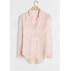 Anthropologie Cloth & Stone Tie Dye Classic Button Blouse Peach Small